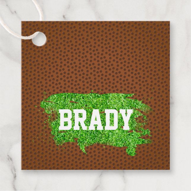 Étiquettes Cadeau Football Pigskin Turf Nom du sport entraîneur Team (Devant)
