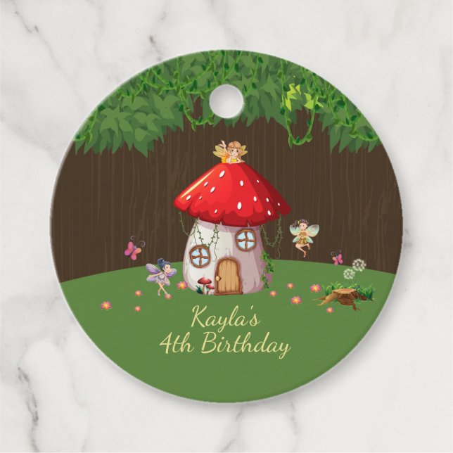 Étiquettes Cadeau Forêt de bois, Anniversaire des plantes (Devant)