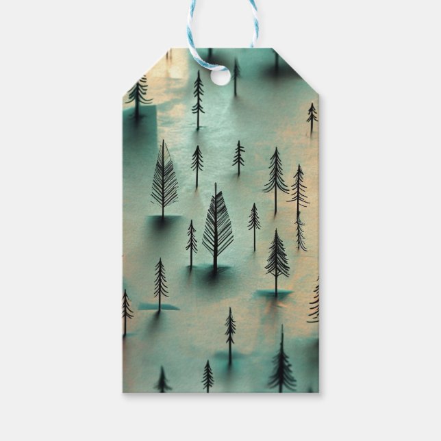 Étiquettes-cadeau Forêt hivernale (Devant)
