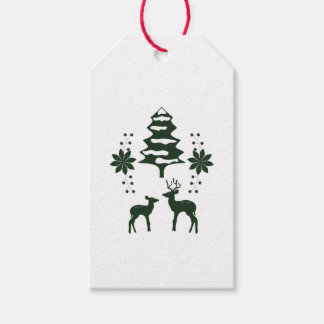Étiquettes-cadeau Forêt verte d'hiver & Vacances de cerfs