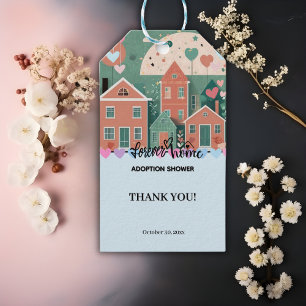 Étiquettes-cadeau Forever Accueil Pastel Coeurs Adoption Foster Douc