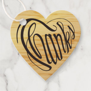 Étiquettes Cadeau Forme de coeur merci en 6 langues les balises de f