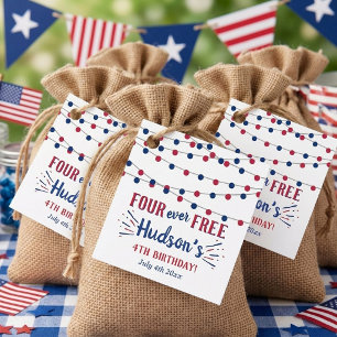 Étiquettes Cadeau Four Ever Free ! Fête du 4 juillet Anniversaire de