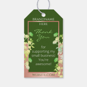 Étiquettes-cadeau Fournitures de produits floraux Forêt Vert et Rose