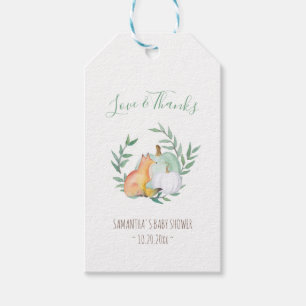 Étiquettes cadeau Fox - Novembre Baby shower autom