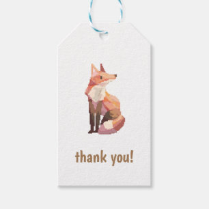 Étiquettes-cadeau Fox pixelart,
