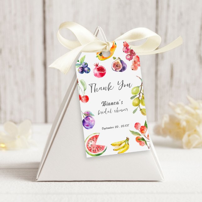 Étiquettes-cadeau Fraîche Du Marché Fête des mariées Fruits Bienvenu (Créateur téléchargé)