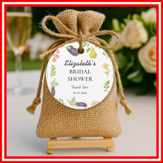Étiquettes Cadeau Fraîchement De La Fête des mariées De Marché Des A (Créateur téléchargé)