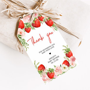 Étiquettes-cadeau Fraise Baby shower Favoriser Tags