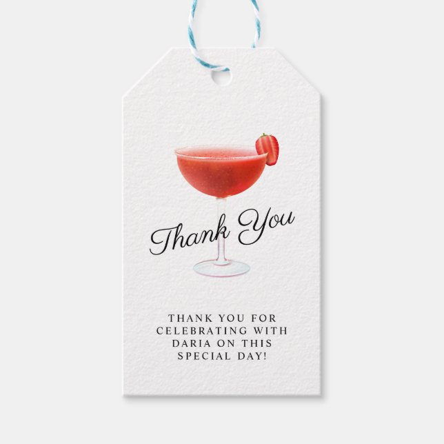 Étiquettes-cadeau Fraise Cocktail Party Balises cadeaux (Devant)