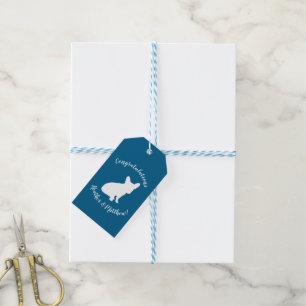 Étiquettes-cadeau French Bulldog Theme Party - Baby shower Blue
