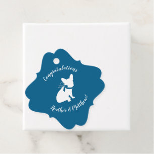 Étiquettes Cadeau French Bulldog Theme Party - Baby shower Blue