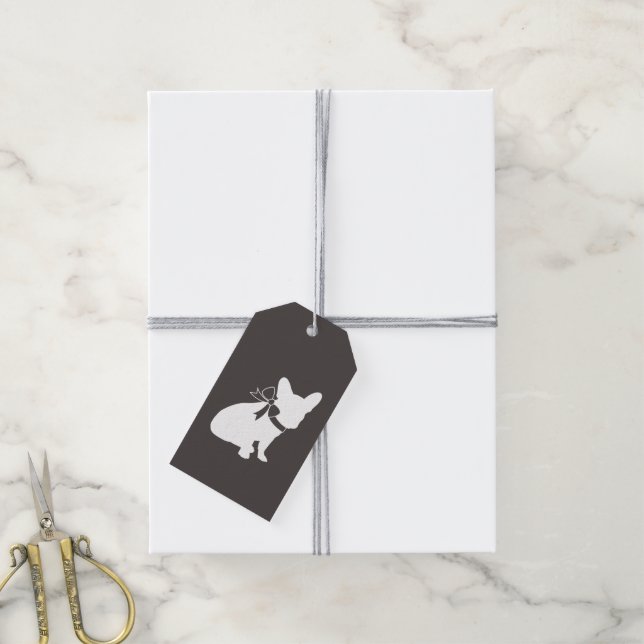 Étiquettes-cadeau French Bulldog Theme Party - Baby shower neutre (Avec de la ficelle)