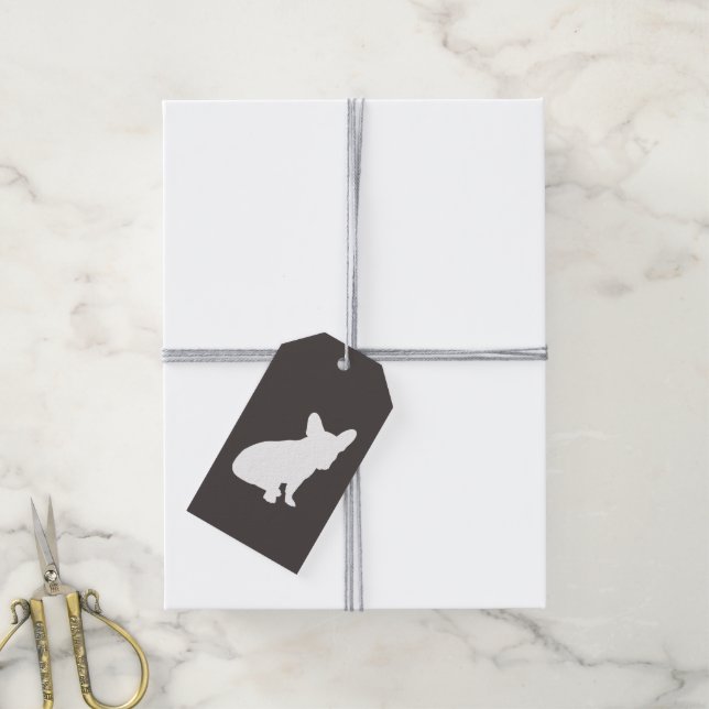 Étiquettes-cadeau French Bulldog Theme Party - Baby shower neutre (Avec de la ficelle)