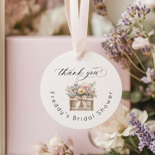 Étiquettes Cadeau Fresh Off the Market Merci de douche nuptiale (Créateur téléchargé)