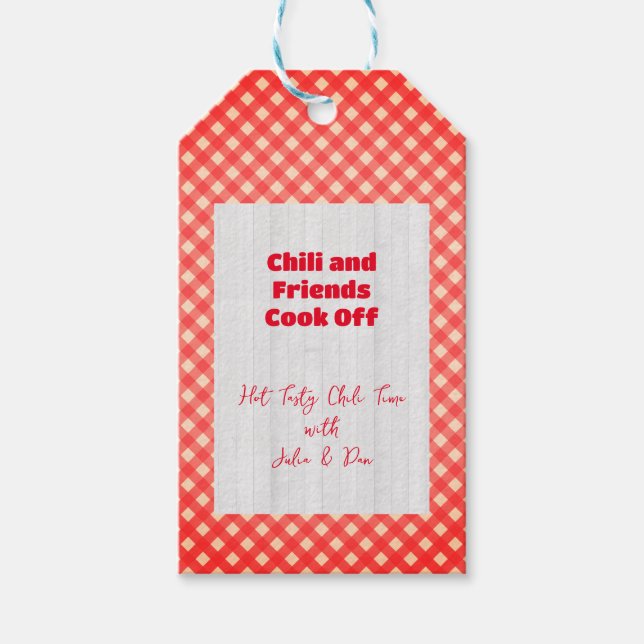 Étiquettes-cadeau Friendsgiving Potluck Chili Cook Off Thanksgiving (Devant)