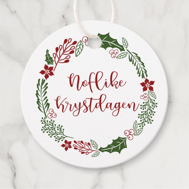 Étiquettes Cadeau Frisian Joyeux Noël Noflike Krystdagen, personnali (Devant)