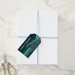 Étiquettes-cadeau Frohliche Weihnachten - Ours polaire de bord de gl