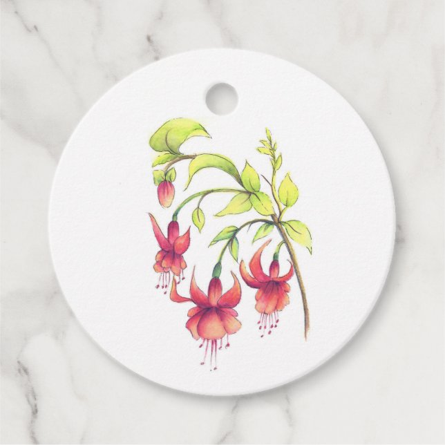 Étiquettes Cadeau Fuchsias (Devant)
