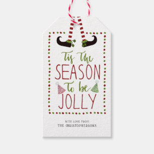 Étiquettes-cadeau Fun Elf Legs SAISON POUR ÊTRE JOLLY