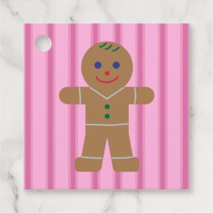 Étiquettes Cadeau Fun et fantaisie Pain d'épices rose Homme