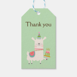 Étiquettes-cadeau Fun Llama Fun Lime Green fête d'anniversaire