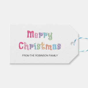 Étiquettes-cadeau Fun Multicolor Joyeux Noël Tags cadeaux