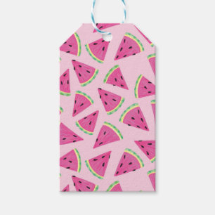 Étiquettes-cadeau Fun Pink Tropical Summer Watermelon motif