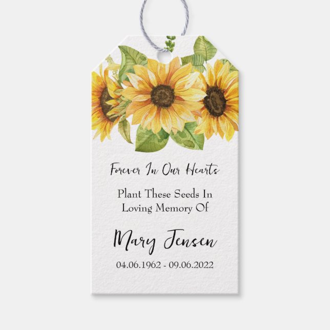 Étiquettes-cadeau Funérailles commémoratives du paquet de graines de (Devant)