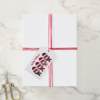 Étiquettes-cadeau Funky Merry Fishmas de Noël Pêche
