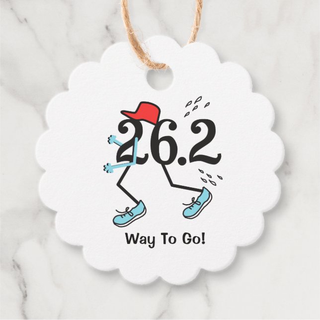 Étiquettes Cadeau Funny 26.2 Marathoner © Way to Go Marathon Runner (Devant)