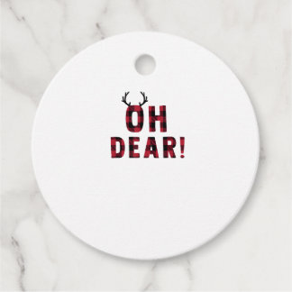 Étiquettes Cadeau Funny Attitude Oh Dear Plaid Deer Creative Design