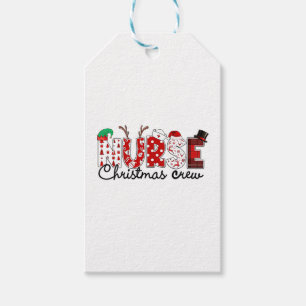 Étiquettes-cadeau Funny Christmas Nurse Crew Reindeer Père Noël plai