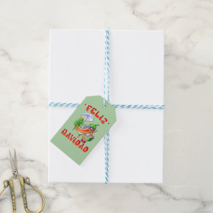 Étiquettes-cadeau Funny Feliz Navidad Cute Christmas Chili