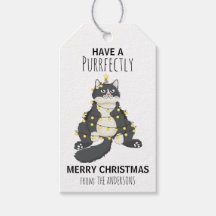 Funny Festive Christmas Cat Tree Cute Cartoon