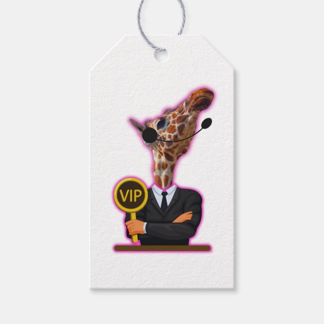 Étiquettes-cadeau Funny Giraffe (Devant)