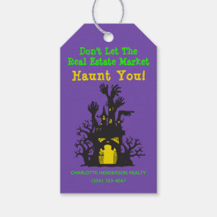 Étiquettes-cadeau Funny Immobilier Haunted Maison Halloween
