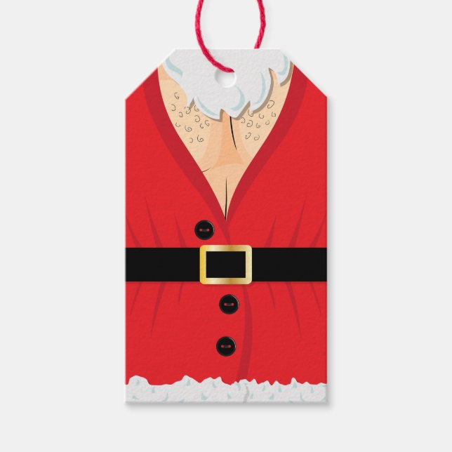Étiquettes-cadeau Funny Noël de la nouveauté Père Noël (Devant)