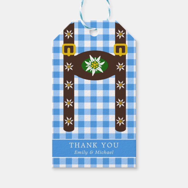Étiquettes-cadeau Funny Octoberfest Lederhosen Suspendants (Devant)