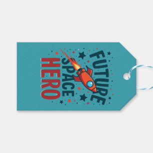 Étiquettes-cadeau Future Space Hero Retro Rockship Design
