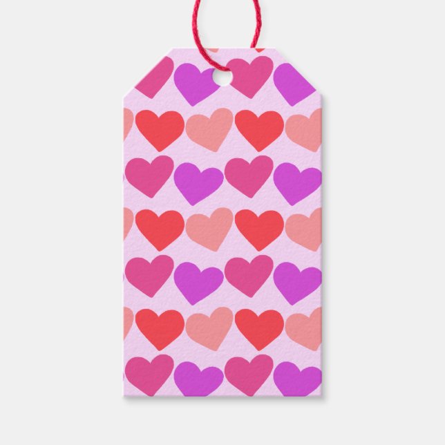 Étiquettes-cadeau Galentines Valentines Coeurs Super Retro PERSONNAL (Devant)