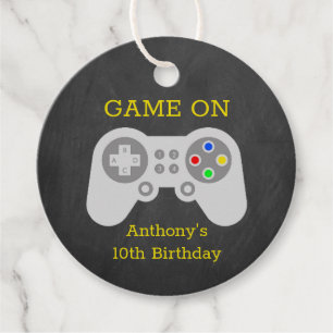 Étiquettes Cadeau Gamer moderne N'importe quel âge fête d'anniversai