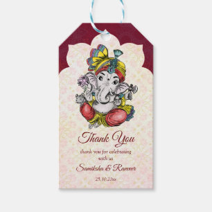 Étiquettes-cadeau Ganesha mariage indien faveur merci