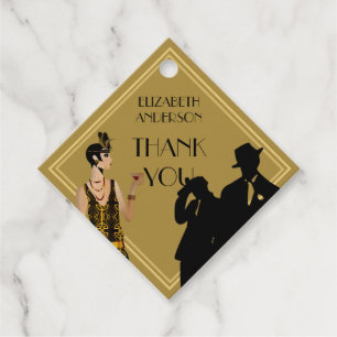 Étiquettes Cadeau Gangster Moll années 20 Flapper Gatsby Fête BlackG