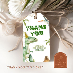 Étiquettes cadeau garçon dinosaure Three-Rex