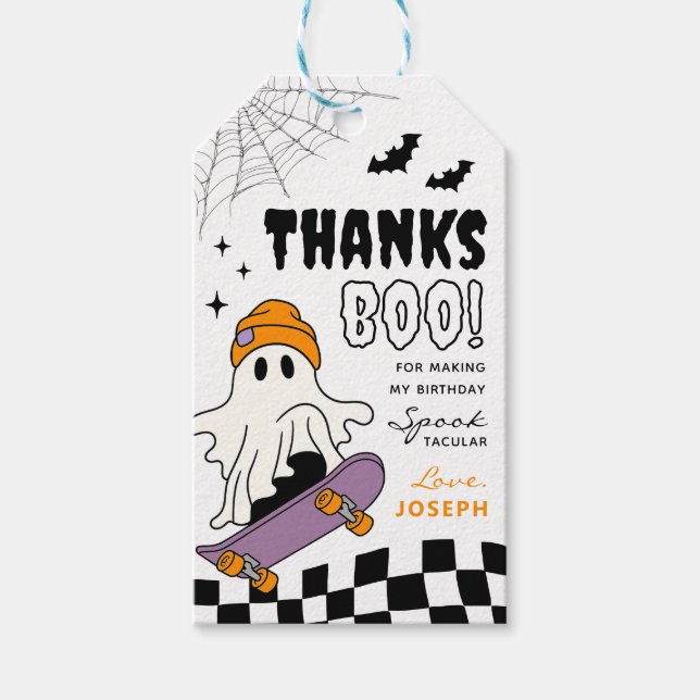 Étiquettes-cadeau Garçon Halloween Éffrayant Anniversaire Favoriser  (Devant)