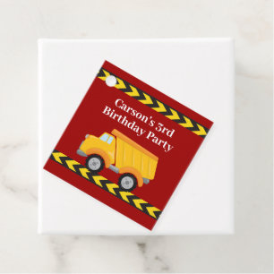 Étiquettes Cadeau Garçons Anniversaire Fête Personnalisée Camion-Cam