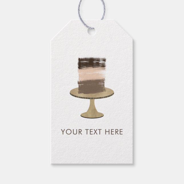 Étiquettes-cadeau Gâteau de 3 couches Fête des mariées rustique élég (Devant)