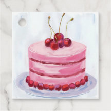 Gâteau Rose Cerise Aquarelle Fête