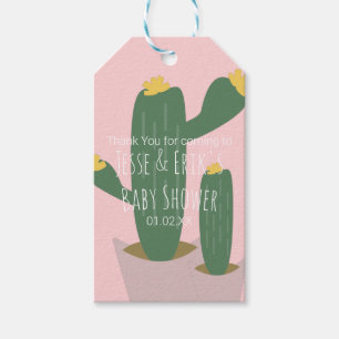 Étiquettes-cadeau Gâteaux Cactus  Remerciements Baby Shower Rose 